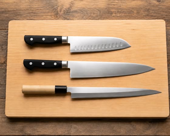 three types of japanese knives