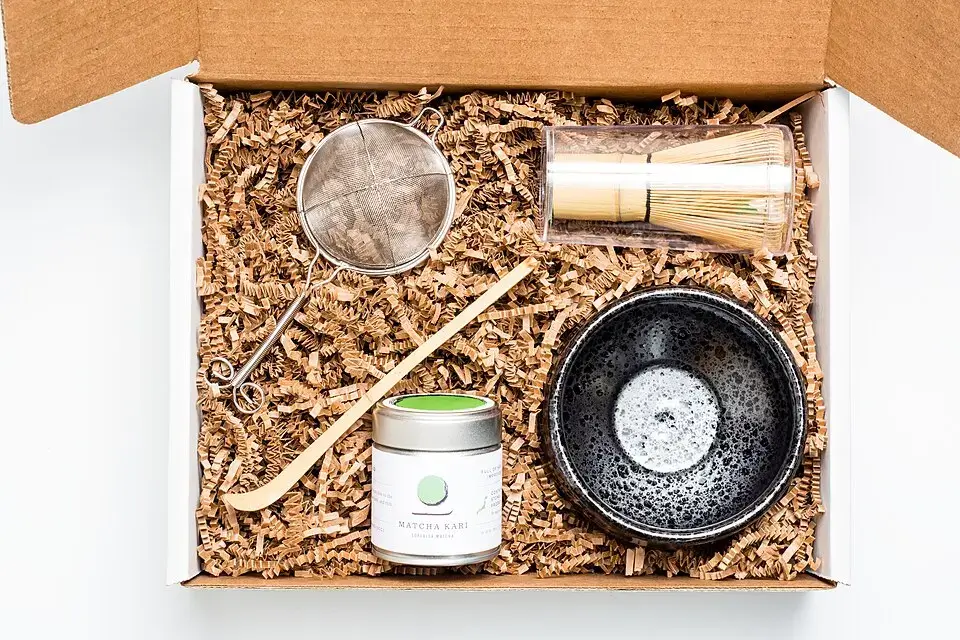 How to Choose an Authentic Japanese Chasen (And Why They're So Hard to Find) Matcha starter kit with bamboo whisk, bowl, and tea powder