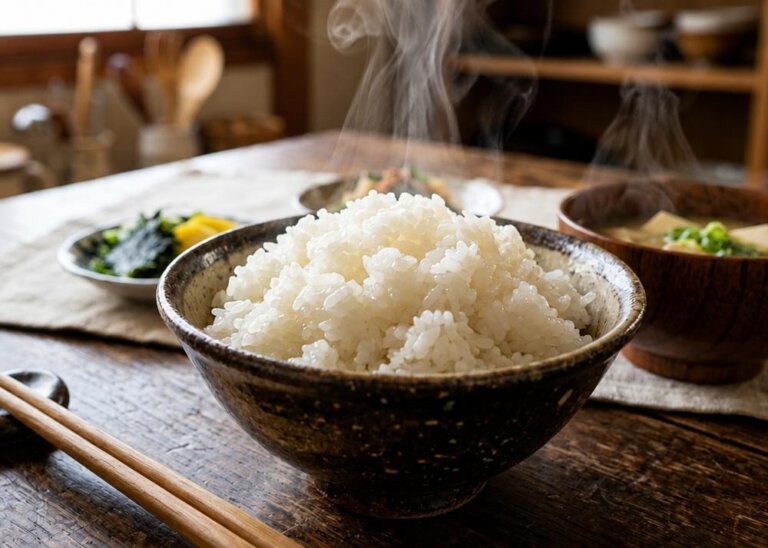 Japanese rice and miso soup